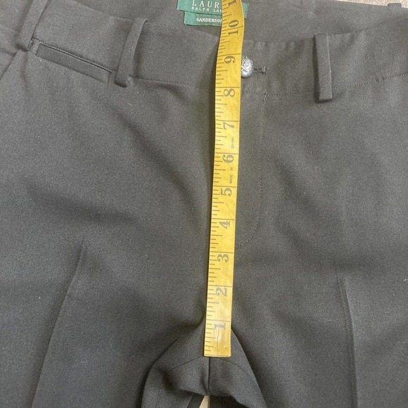 Ralph‎ Lauren Pants Womens 4 Sanderson Black Trousers Mid Length Straight Leg - Picture 4 of 12